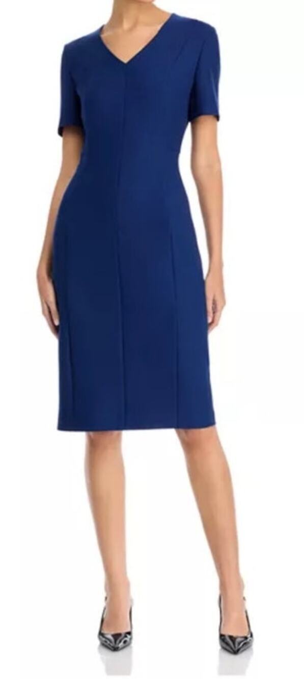 BOSS Damaisa short sleeve Sheath Dress blue size 12